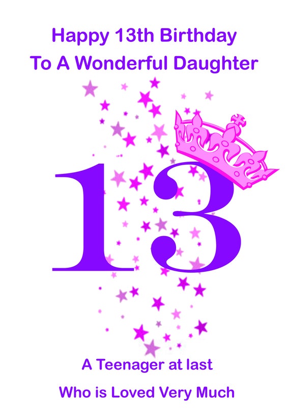 Daughter 13 Birthday Card