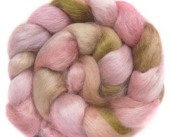 WENSLEYDALE roving top handdyed spinning fibre 3.4 oz