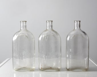 vintage Pyrex apothecary bottle collection, 3 large bottles