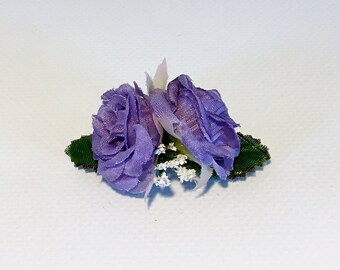 Doll Hair Clip - 1727 (Lavender Roses)