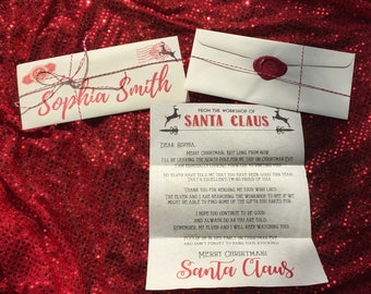 Personalized letter from Santa, Elf letter, wax seal, glitter, Letter to child, custom letter, santa letter, Customized-Summer santa