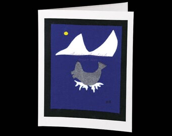 Inuit Greeting Card #19 "A Melting Iceberg" by Annie Aculiak