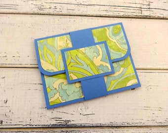 Gift Card Holder, Customizable Gift Card Holder, Gift Card Wallet, Envelope, Birthday Gift Card Holder, Blue Green Paisley Gift Card Holder