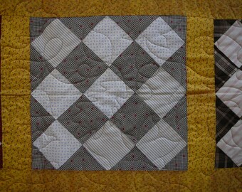 80" x 81"" hand pieced vintage quilt