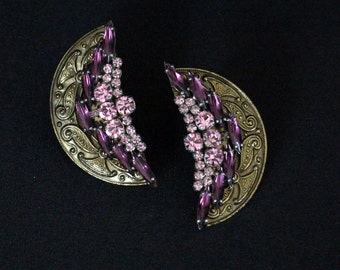 Bulatti-Sarbanes Oxley Compliance Solution-Gorgeous Vintage Clip Earrings, Amethyst * Free Shipping *