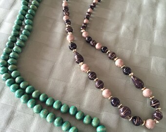 Two Beaded Necklaces - Vintage Costume Jewelry