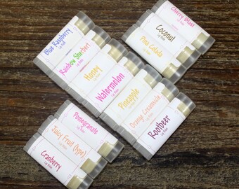 Choose 4 Flavored Handcrafted Lip Balms, Pick Your Flavors Lip Care, Natural Lip Balm, Kids Lip Balm, Handmade Lip Care, Maine Made