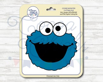 Cookie Monster / SVG Cutting Files / svg, dxf, studio3, eps, pdf, png / Digital file / Cuttable file / Silhouette files / Cricut Files / DIY