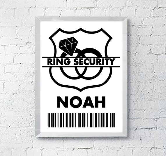 Wedding Ring Security Badge Ring Bearer Gift Digital