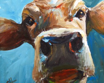 Cow Painting - Elise the Cow - fine art paper print by Cari Humphry