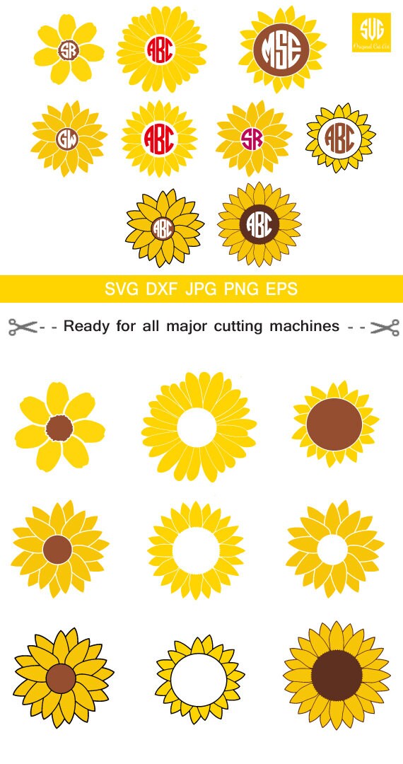 Free Free 134 Silhouette Sunflower Monogram Svg SVG PNG EPS DXF File