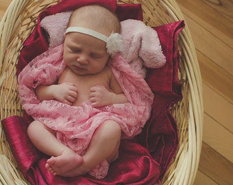 SALE! Pink Newborn Lace Wrap, Newborn Photo Prop, Newborn Wrap, Lace Wrap, Photo Prop,Baby Wrap,Photography Prop,Baby Photo Prop, Lace Wrap