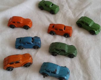Vintage metal mini cars set of 8