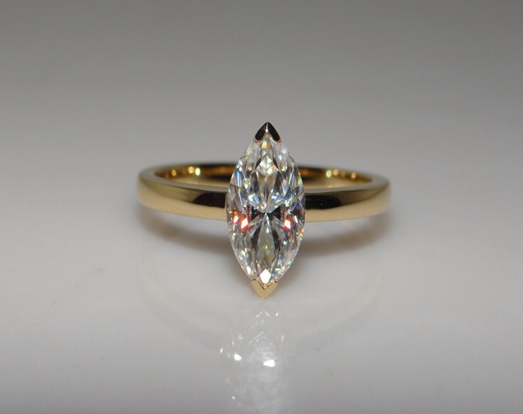 marquise cut moissanite engagement ring