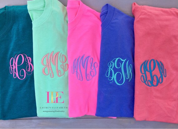 Items similar to 5 for 45 Monogrammed Short Sleeve T-Shirts Adult and ...