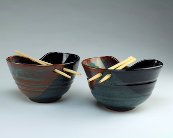 Noodle Bowl - Rice Bowl - ChopStick Bowl - Food-safe, functional pottery - Stoneware - Microwave Safe - COLOR -