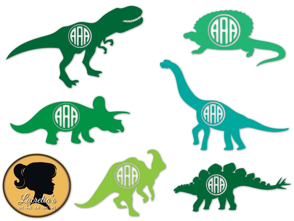 Download Dinosaur monogram SVG silhouette Dinosaur pack Svg Monogram