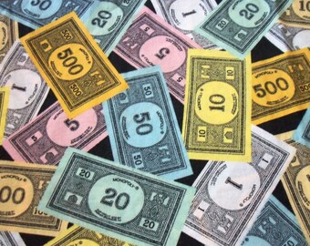 Monopoly Money Fabric Cotton Very Rare By The Fat Quarter BTFQ New