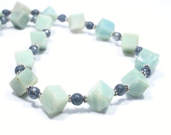 Amazonite Necklace - Amazonite Gemstone Necklace - Natural Stone Necklace - Gemstone Jewellery - Beadwork Jewelry - Seafoam Necklace