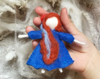 fairy doll elf, blue pocket fairy, Waldorf bendy doll Waldorf bendable doll, doll house princess, felt bendable doll, elf kendal, bendy doll