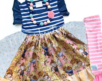 Beauty and the Beast Disney dress Belle Disney clothing unique Momi boutique custom dress