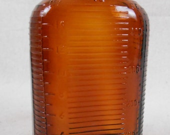 Vintage Darkroom Amber Chemical Bottle Graduated Measurement Photography Supply