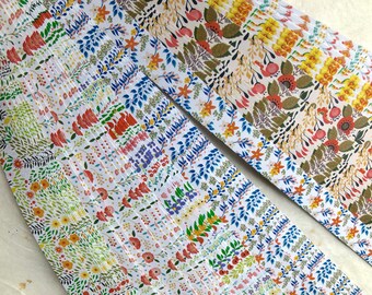 Assorted Flowers~ Moravian German Froebel Star Paper (52 strips)
