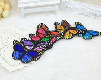 1 Set Colorful Butterfly Embroidery Patch,Butterfly Patch,Butterfly Applique, Iron on the Patch,Custom Patch,Butterfly Iron on,Socks Patches