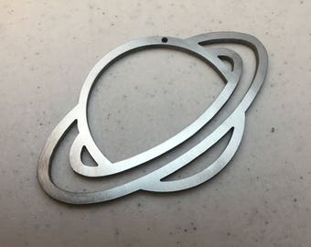 Stainless Steel Saturn Ornament with Brushed Finish!