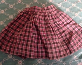 Vintage Plaid Doll Skirt