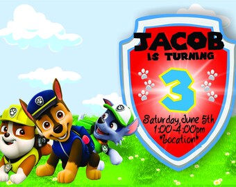 Dog Kids Birthday Invitation