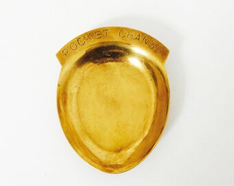 Vintage Brass Pocket Change Dish
