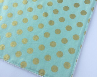 Washcloth - Facecloth - Mint Gold Washcloth - Bath & Beauty - Wash Cloth - Baby Shower Gift - Baby Gift
