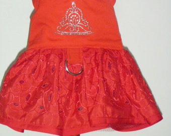 Red Dress with Eyelet Skirt