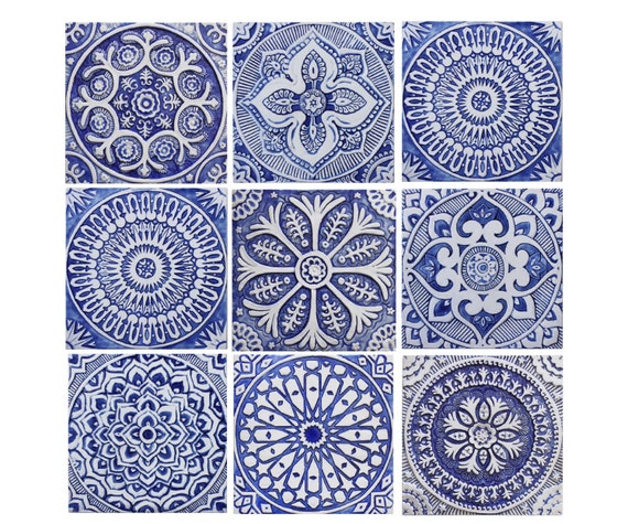 Outdoor Wall Art SET OF 9 TILES Garden Decor Ceramic Tiles Outdoor Wall Art SET OF 9 TILES Garden Decor Ceramic Tiles