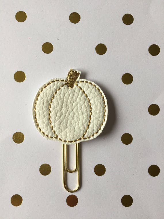 White Pumpkin planner Clip/Planner Clip/Bookmark. Pumpkin planner clip. fall planner clip. autumn planner clip.