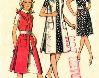 Simplicity 9269 Spectacular Mod Dress & Vest-Coat 1971 / SZ16 UNCUT