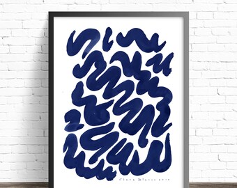 Abstract Art Prints. Modern abstract art. Contemporary art print. Gouache painting abstract wall art. Living room wall art.