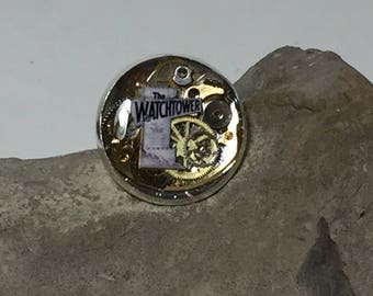 Couverture de 18mm Vintage « Tour de guet » Magazine épingle à cravate, 3D, le Style Steampunk