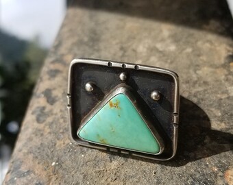 Triangle Turquoise Sterling Silver Ring