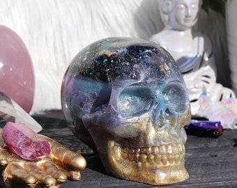 Orgonite® - Crystal Skull- Orgone Generator® - EMF Protection - Psychic - Crystals - Kawaii - Handmade - Gift - HoodXHippie - Pastel