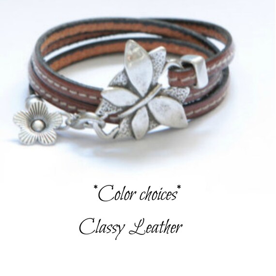 Butterfly Bracelet, leather bracelet,women bracelet,wrap bracelet,trendy bracelet,cuff bracelet,wrap,gift for girl, women wrap