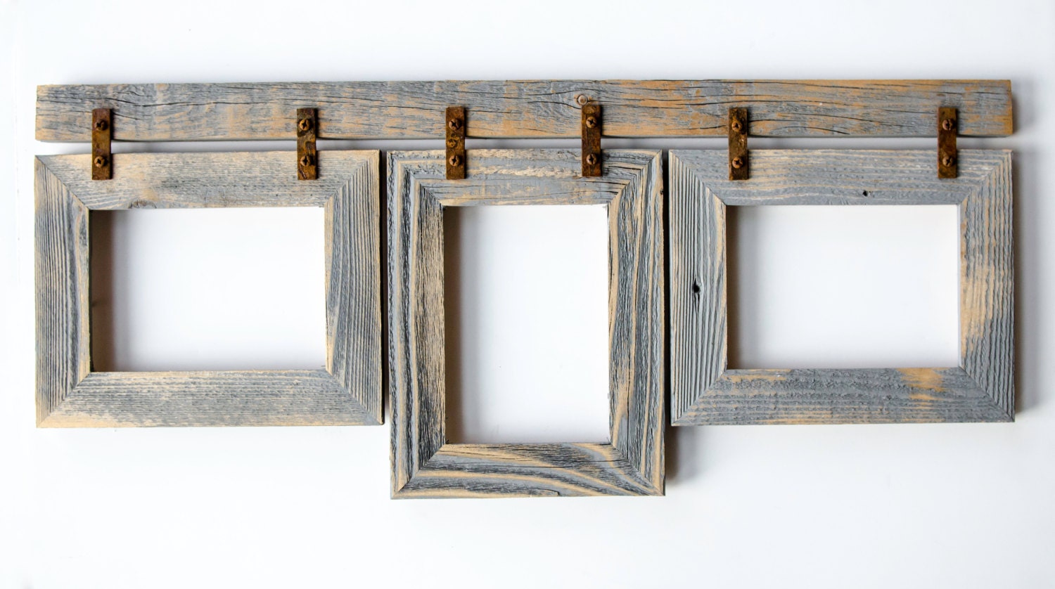 Barnwood Collage Frame 3 5x7 Multi Opening Frame. Rustic