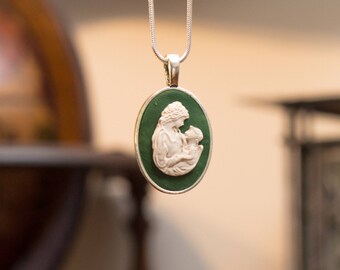 Mother and Child Cameo Necklace