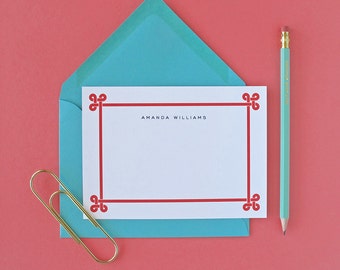 Loop Border Personalized Stationery - set of 15