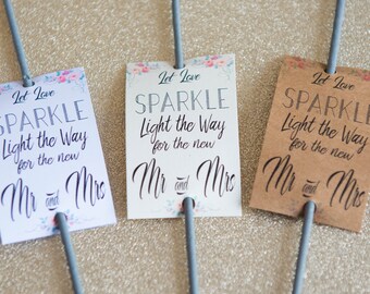 20 x Let Love Sparkle - Wedding Sparkler Tags - General