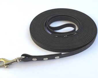 Training Lead 12mm wide 15 foot Long in Biothane® in BLACK