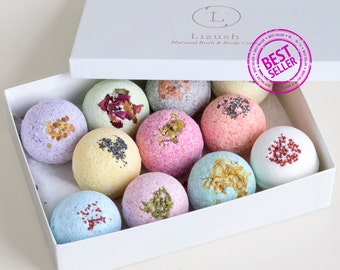 11 Bath Bombs with Gift Ready Box Lush Handmade Fizzies , bath bombs for Moisturize Dry Skin, bath bomb Luxurious Premium Quality, bath bomb