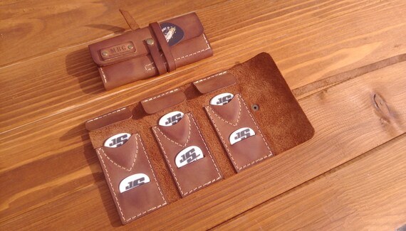 Personalized leather guitar pick wallet , guitar pick ...