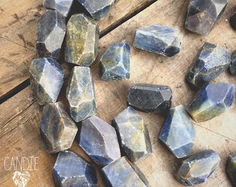 Chunky Sapphire Faceted Nuggets - 1 piece - DIY Jewelry